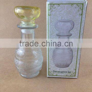 clear body yellow lid glass diffuser bottle