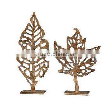 metal antique leaf design sculpture