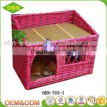 China Hot Sale Exquisite Modern Design Indoor Woven Wicker Pet Cat and Dog House Basket photo-2
