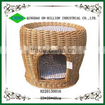 Woven wicker handmade dog house
