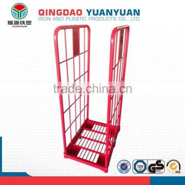 Hot Sale 2 Sided Logistics Pallet Container Warehouse Storage Cages Logistic Roll Wire Mesh Cage Four Wheel Trolley photo-2