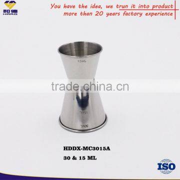 Promotion Stainless Steel 304 Jigger, Jigger Bar , 15/30ml Jigger