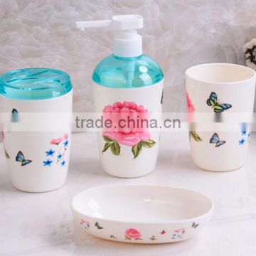 plastic toothbrush holders sets /Butterfly flower bathroom four set series