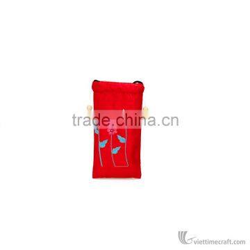 HOT SALE !!! Embroidery Handmade Glasses Bag, Brocade Withdraw Bag, Flower Pattern Handicraft in Vietnam photo-6