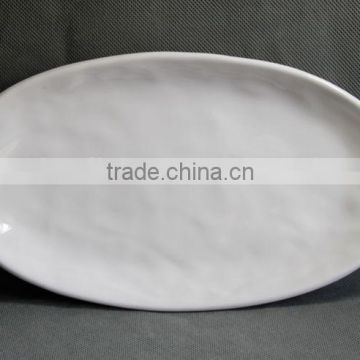 white thread melamine storage plate