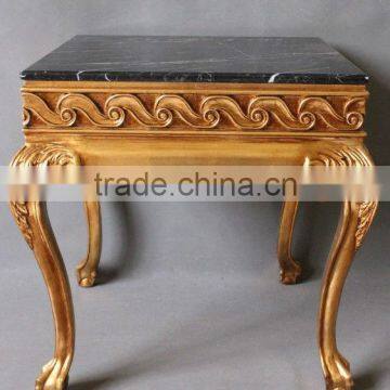 Square gold leaf marble coffee table