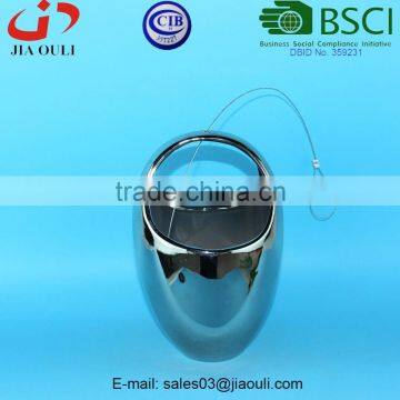 BSCI Audit Factory handle shape chrome plated ceramic hanging basket or Freestanding Decorative Ceramic Flower Planter