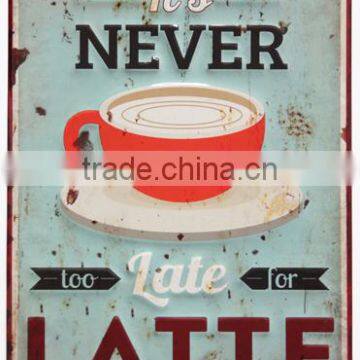 "LATTE" EMBOSS IRON WALL DECOR