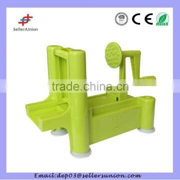 Spiral Manual Fruit Vegetable Cutter, As Seen On Tv Tri-blade Plastic Spiral Vegetable Slicer