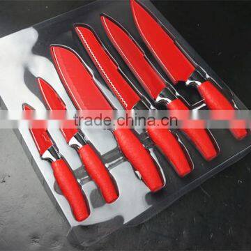 51007 6 Pcs Non-stick Knife Set With Rubber Handle