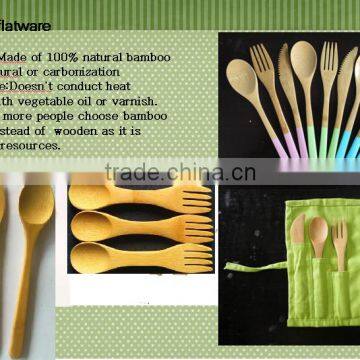 Fashion Bamboo Spoon Fork and Knife Set/Flatware Sets photo-2