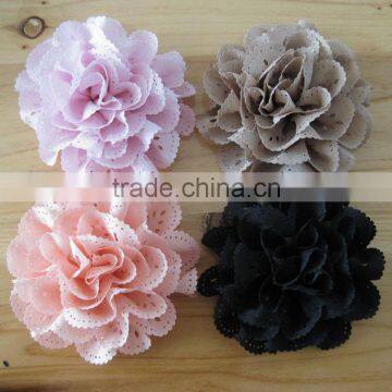 Fabric Flower With Rhinestone in Center for Kids Hair Accessories photo-3