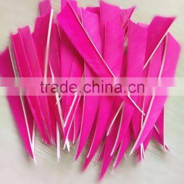 Archery Natural Turkey Arrow Feather Pink 4" Pheasant Wings Wholesale photo-2