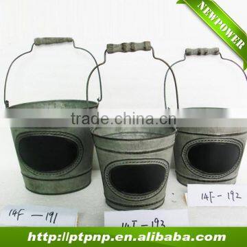 Cheap Galvanized chalk board zinc flower pot wholesale