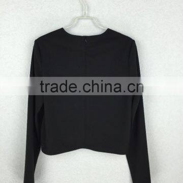 Blouses 2016 New Designs Polyester Long Sleeve Sex Fashion Design Lady Blouse photo-2