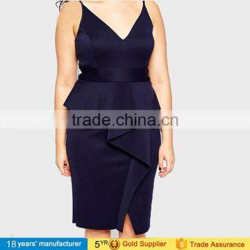 Elegant Plus Size Sexy Cocktail Party Knee Length Fashionable Dress Designs for Fat Women Wear Xxx Large Dress photo-3