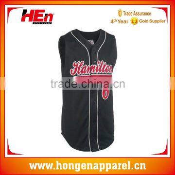 Hongen apparel 2015/2016 Fashion Button Down Sublimated Custom Baseball Jersey Wholesale sublimation baseball singlet