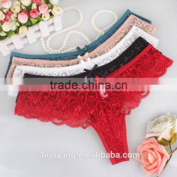 Factory direct sales S-XL Size Women Sexy Lace Underwear Briefs Panties Thongs G-string pant