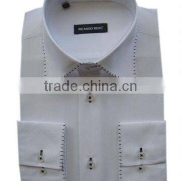 Custom new design white men dress shirt contrast dress shirts