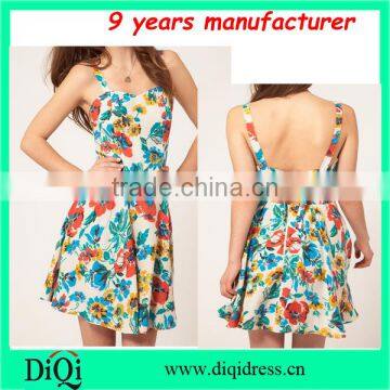 Ladies women soft floral baby chest front skater clab wear dresses