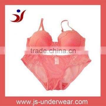 ladies jacquard spot mesh underwear bra set