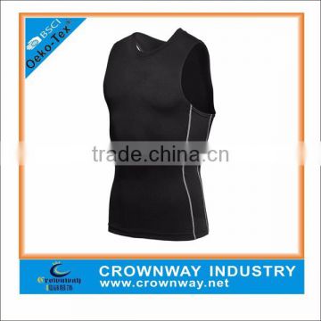 Custom Sports Compression Sleeveless Shirt Made Of Spandex Performance Fabric