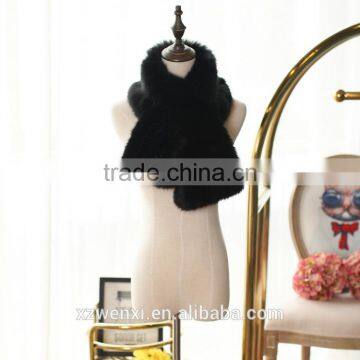 Short Colorful Top Grade Luxury Vintage Faux Fox Fur Crossed Scraf