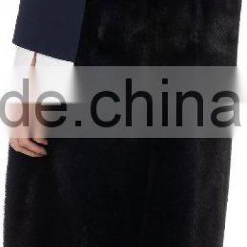 Women Black Round Neck Mink Fur Bottom Vests Customized photo-3