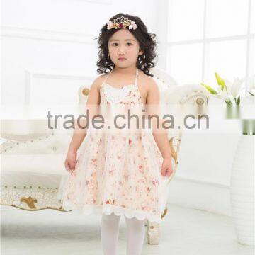 Newest Design Sling Fashion Kids Party Wear Girl Dress Baby Floral Backless Dress photo-4