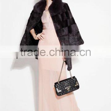 Red Wine Color Rex Rabbit Fur Pattern of Natural Fur Coats photo-2
