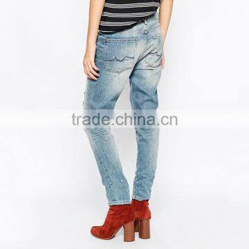 Best Selling Hip Hop Ripped Style Latest Design Jeans Pants for Girl photo-2
