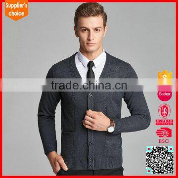 New Fashion Mens Cashmere Open Cardigan v Neck Cashmere Cardigan Sale photo-3