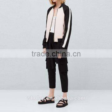 Fashion Womens Bomber Jacket Custom Casual Fitness Womens Coat Outwear photo-5