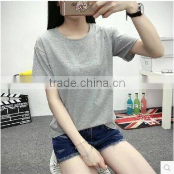 Summer on the New 2017 Loose Joker Pure Color Clothes Made of Pure Cotton photo-2