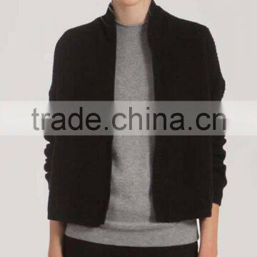 Black Winter Open Front Woolen Coat Cardigan 2016 photo-3