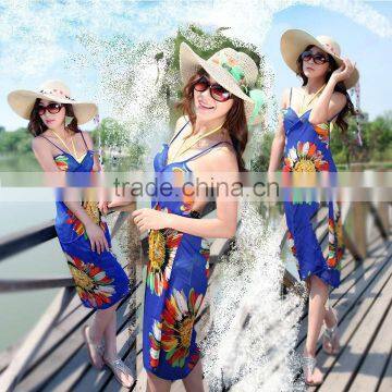2015 Deep V Wrap Chiffon Swimwear Bikini Cover Up Beautiful Women Swimwear SV001144 photo-2
