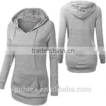 Women Ladies Fitted Hoodies Casual Coat Pullover Outerwear Sweatshirt Extra Long photo-2