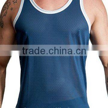 Custom Mens Polyester Mesh Sport Gym Tank Top photo-2