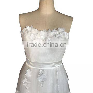 China OEM A Line Long Strapless Wedding Dress photo-3