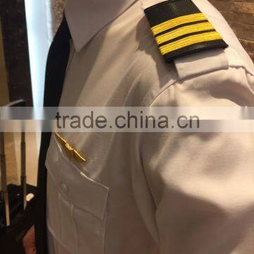 Juqian Good Quality Tailor Made Fitted Blouse Dress Shirt White Airline Pilot Uniform Pilot Uniform Shirt photo-5