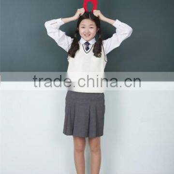 Juqian Knitwear Vest School Uniform Wholesale / V Neck Sweater Kids Knit Vest Pattern Child Sleeveless Sweater photo-2