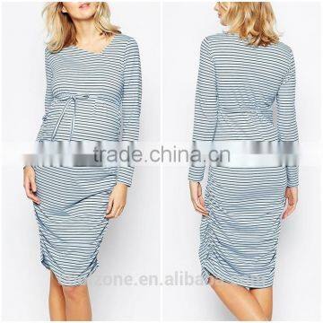 Close cut bodycon fit long sleeve maternity dress for pregnancy