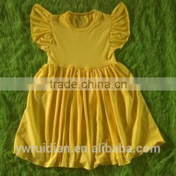 wholesale girls shirts flutter yellow cotton shirt top kids girl comfort t shirts