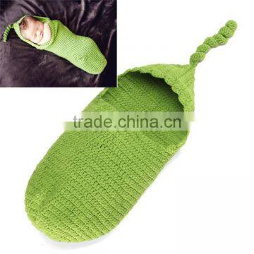 Baby Swaddle Cocoon Baby Sleeping Bag Knitted Baby Hat Photo Prop photo-5