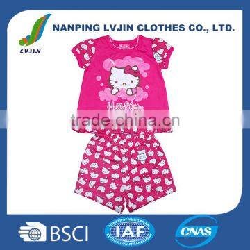 children's clothing sets kids Pajamas cartoon pink t-shirt+shorts 2pcs baby girl suit cotton kids girls clothes