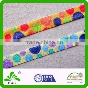 wholesale satin face silk screen or dye sublimation custom print fold over elastic