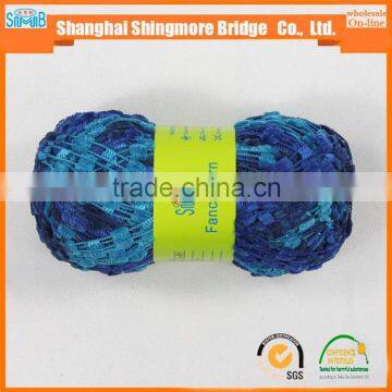 China Knitting Yarn Supplier Hot Wholesale Oeko-tex Standard Quality 100 Polyester Spun Ladder Yarn for Knitting Scarf photo-3