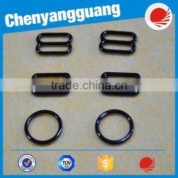 China professional manufacturer black bra ring and slider bucklefor wholesale