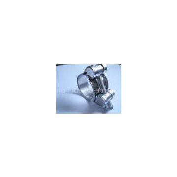 Single Bolt Heavy Duty Hose Clamps Galvanized Iron Steel 1.2mm / 1.5mm Thickness