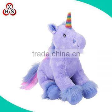 high quality OEM 10inch purple plush unicorn stuffed toys